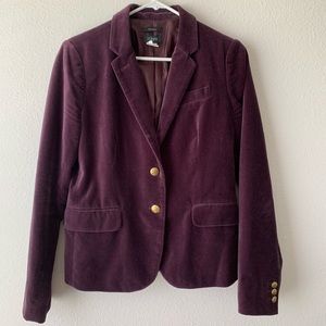 J. Crew schoolboy velvet jacket